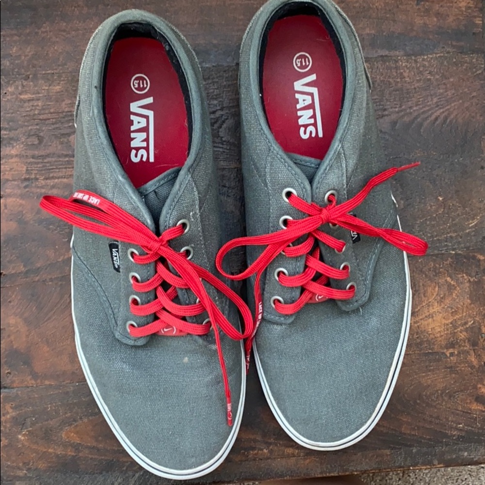 Men’s gray canvas Vans sneakers